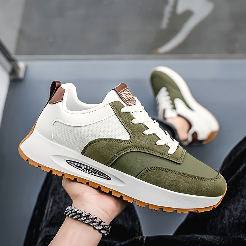[Sneakers] Men'S Running Shoes - Breathable, Non-Slip Casual Skateboard Shoes, Lace-Up Design, Comfortable And Durable