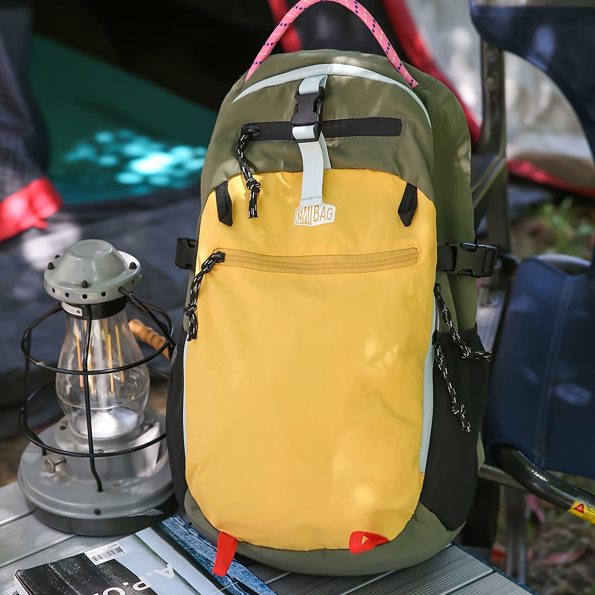 New Customizable Personalized Content Versatile Fashion High-V Contrast-Colored Hiking Bag Casual Preppy Style Large Capacity Outdoor Sports Trekking Travel Camping Bag Back-To-School Season Backpack Multi-Pocket Storage Premium Lightweight Comforta