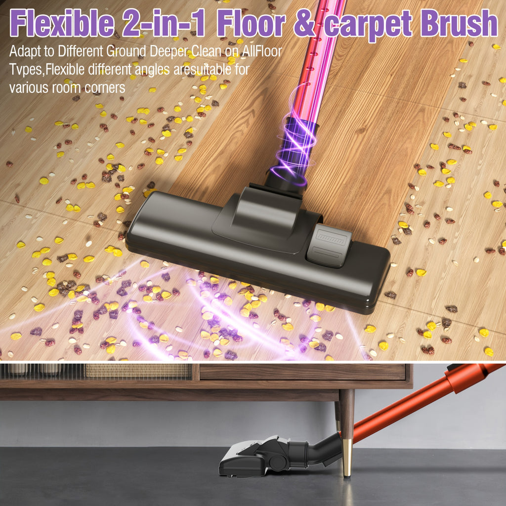 600W 110V 18Kpa Vacuum Cleaner Portable Household Low Noise Vacuum Cleaner Handheld Vacuum Cleaner Aspirating Vacuum Cleaner, Suitable for Pet Hair, Hard Floors, And Carpets, Four in One Lightweight Handheld Rod Vacuum Cleaner