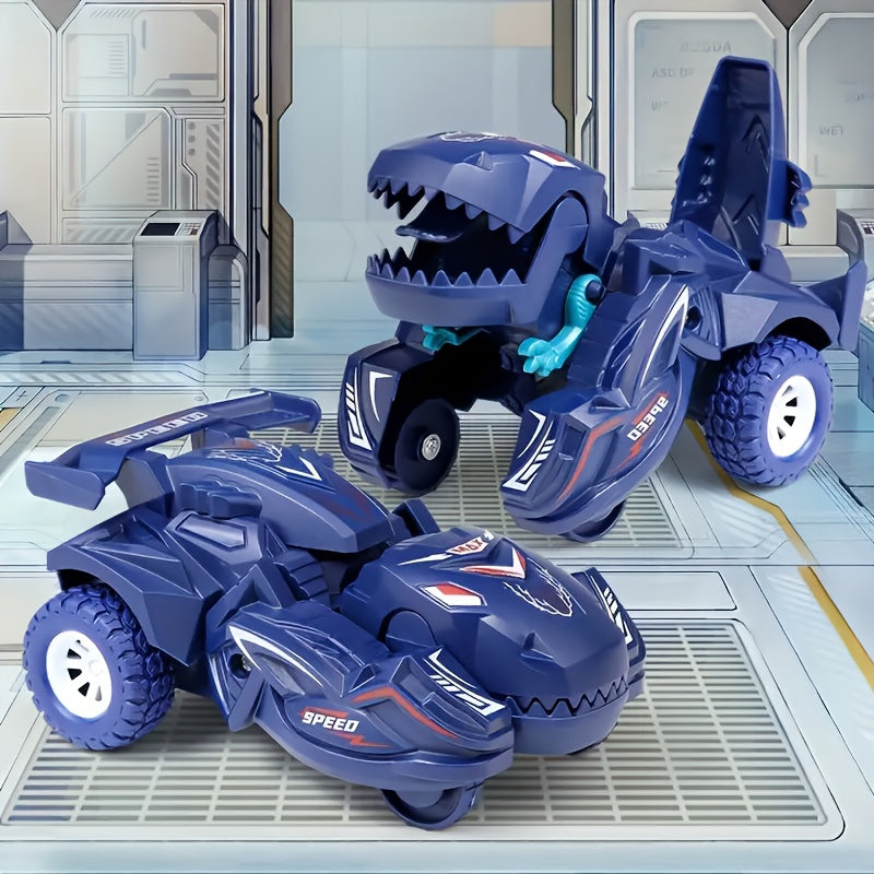Transforming Dinosaur Car Toys, 2-In-1 Automatic Dinosaur Transformation Car Toy, Dinosaur Transformer Toy for Kids Christmas, Halloween, Thanksgiving Gifts