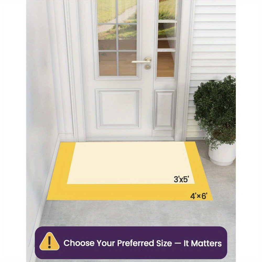 Outdoor Door Mat, Heavy Duty Non-Slip Entryway Mat, Low Profile Dirt Trapper Front Door Rug, Easy to Clean Indoor Outdoor Welcome Mat with Mandala Pattern, Brown