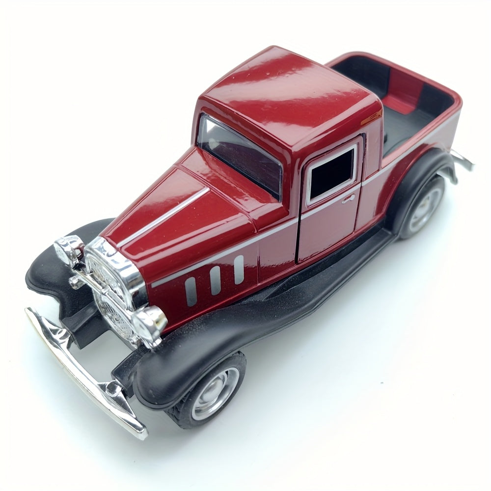 Toy Pickup Truck, Die-Cast Model Car from The Global Street Freak Series, Realistic Zinc Alloy Die-Cast Toy Vehicle, Alloy Metal Craft, with Opening Doors, Manual Pull-Back Operation, Metal Car Christmas Decoration, Unique Vintage