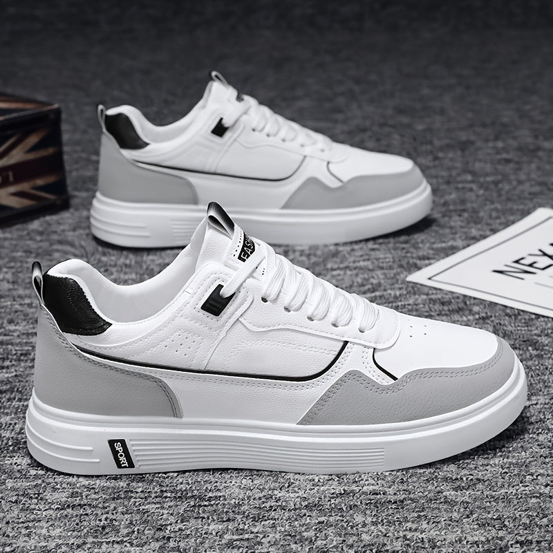 Men'S Fashion Street Style Low-Top Skateboard Shoes, Comfortable Non-Slip Lace-Up Casual Athletic Sneakers, Suitable for Men'S Outdoor Activities
