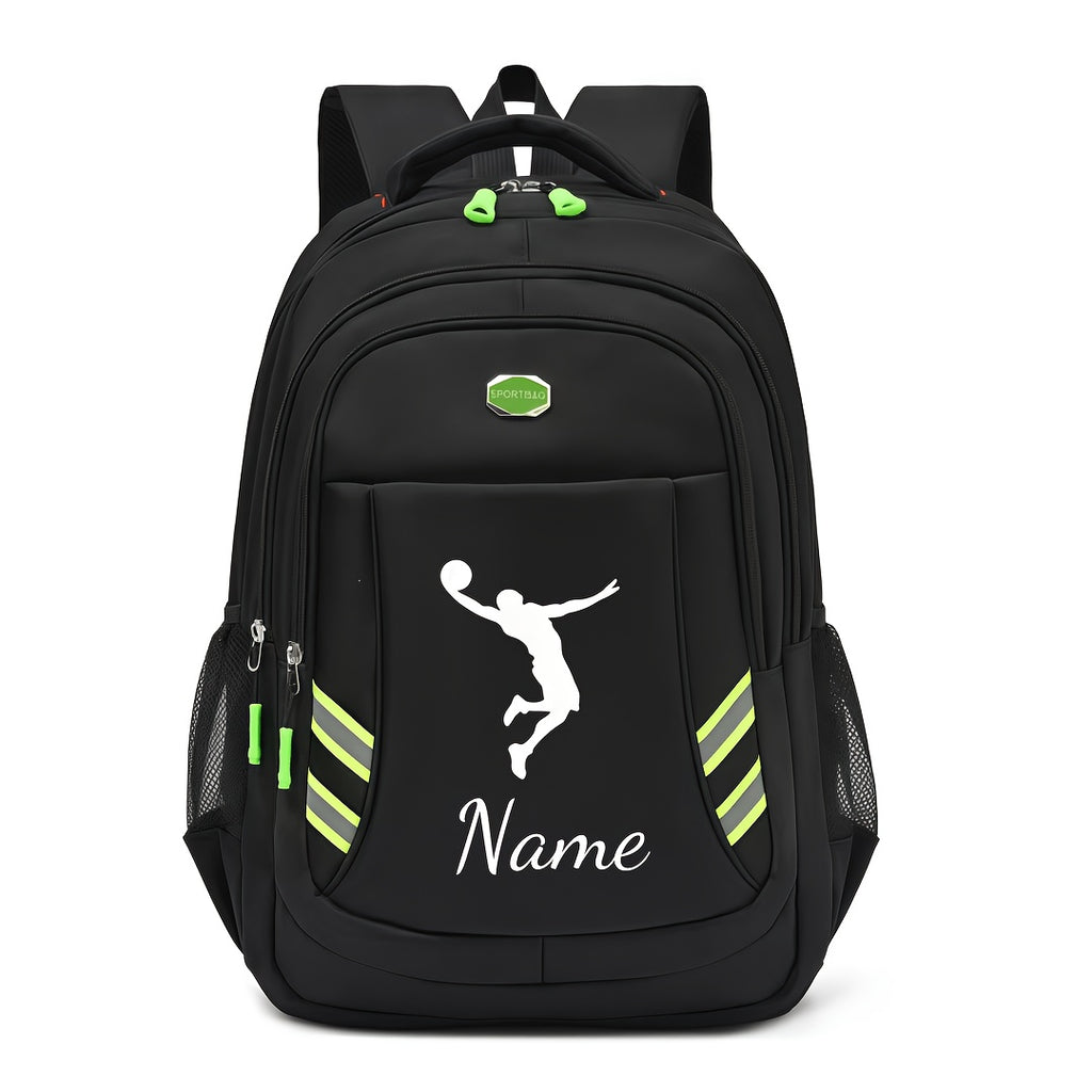 Silhouette of a Football Player Scoring a Goal, Large Capacity Student Backpack with Reflective Strips, Adjustable Shoulder Straps, Multifunctional, Suitable for Travel And School Trips, Ideal for Teenagers