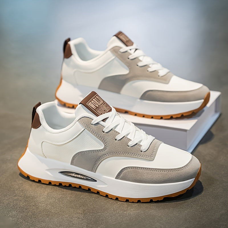 [Sneakers] Men'S Running Shoes - Breathable, Non-Slip Casual Skateboard Shoes, Lace-Up Design, Comfortable And Durable