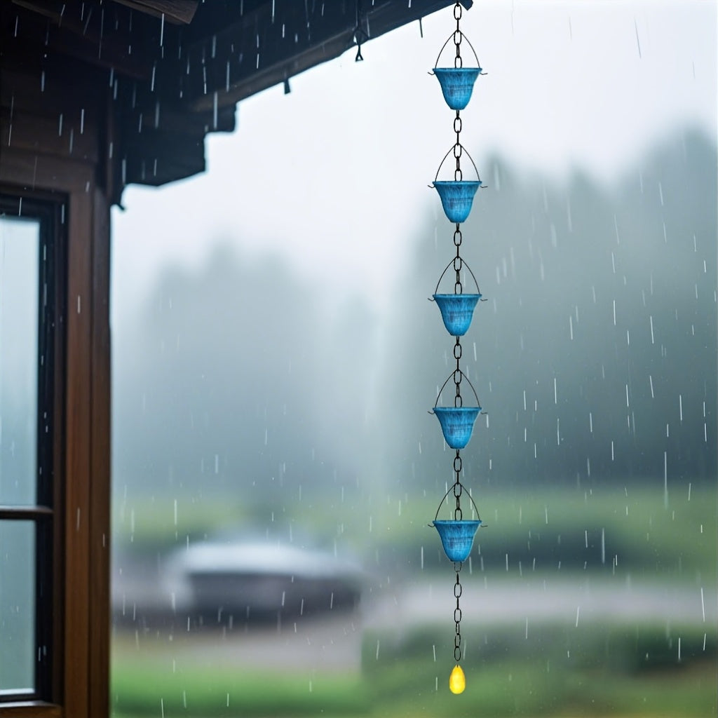 New Thickened Outdoor Metal Rain Chain, Rain Chain Replaces Drain Trough, Decorative Eaves Drain Downpipe, Suitable for Outdoor Drainage Ditches, Courtyards And Villa Decoration