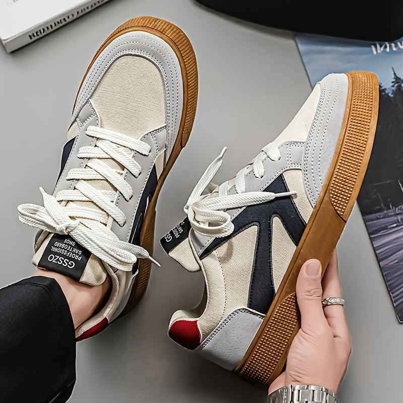 New Men'S Shoes: Low-Cut Slip-On Sneakers with Mixed Colors, Casual Style, Trendy, Versatile, Youth-Oriented, Canvas Material, Breathable, Sporty-Casual Shoes
