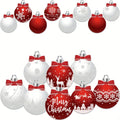 16pcs Polychromatic Christmas Garage Door Decorations Magnets - Merry Xmas Ball Holiday Refrigerator Fridge Kitchen Decor-Christmas Decorations