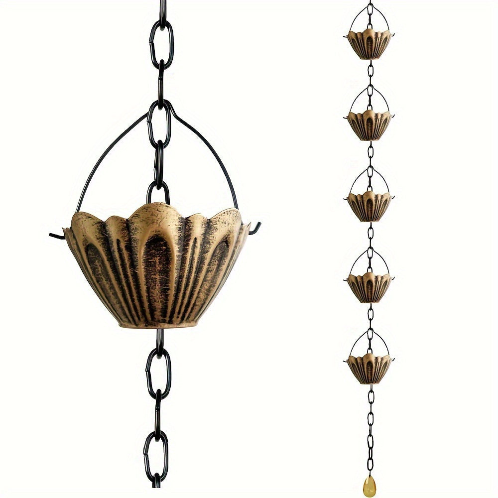 1pc Rain Chain for Outside Downspouts, Decorative Garden Rainwater Diverter House Outdoor Patio Decor