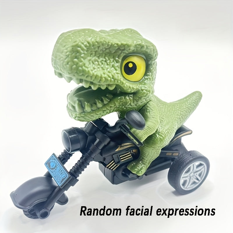 1pc Randomly Simulated Facial Expression Dinosaur Inertia Motorcycle, Cool-Looking Dinosaur Motorcycle Toy, Motorcycle Toy That Can Run Without Electricity, Interactive Entertainment, Toy for Parent-Child Companionship