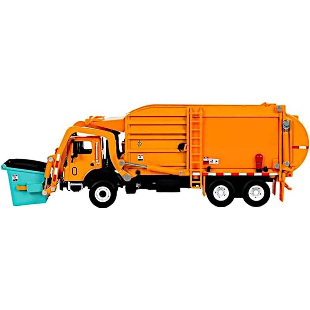 Diecast 1/24 Garbage Truck, Metal Trash Vehicle Material Transporter, Heavy Alloy Waste Recycle Dumpster Car, Action Toy Education Scale Model, Kids Boy Girl STEM Gift Adult Collection, Grey
