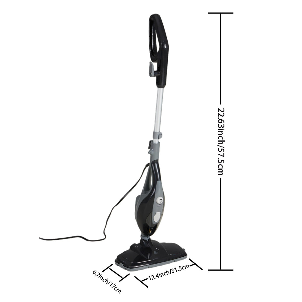 10in1 Steam Mop, 1550W Detachable Handheld Floor Cleaner with 16ft Power Cord 2 Washable Pads for Hardwood Tile Carpet and More