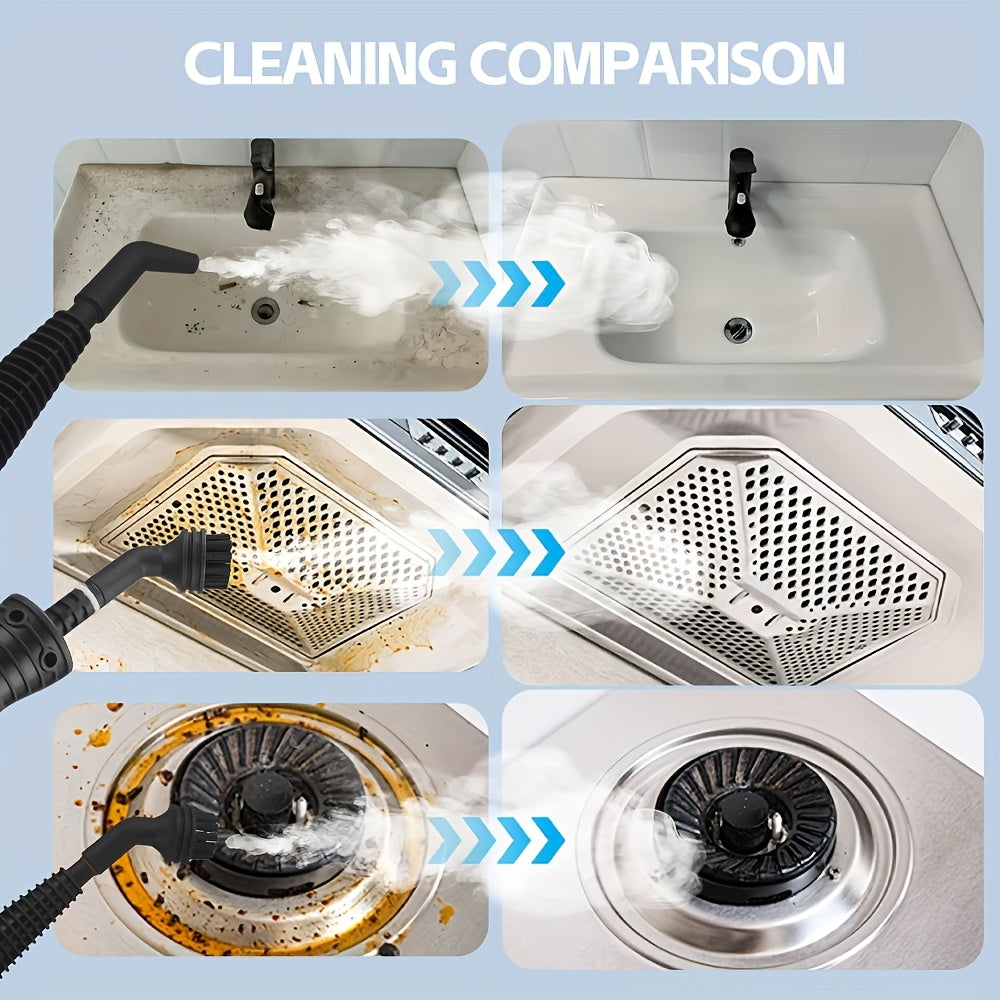 [Portable Multi-Purpose] Steam Cleaner - Multi-Functional Household Handheld Steam Cleaner 1050W With 12 Accessories - Suitable For Kitchen, Tiles, Windows, Cars, Carpets - No Chemical Substances - Portable Multi-Purpose Steam Cleaner (US Standard)