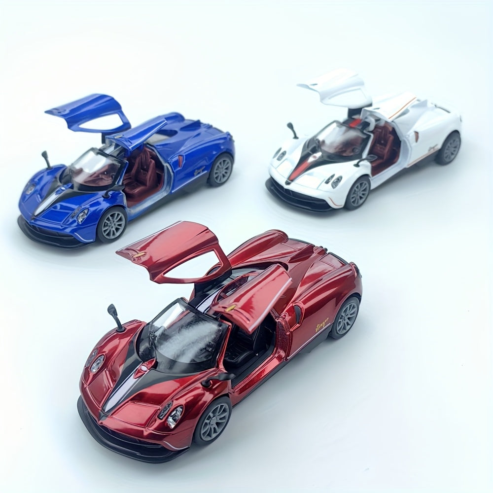 1/3pcs Supercar Model - Alloy Construction, Openable Doors & Hood, Detailed Interior - Pull-Back Operation, No Batteries Needed - Collector's Display or Car Decor - Birthday/Christmas Gift for Car Enthusiasts (White/Red/Blue)