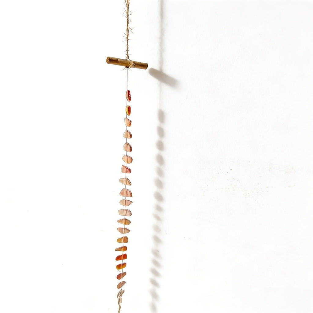 Sea Glass Wind Chime Handcrafted 96cm Extra-Long | Soft Ocean Tones, Genuine Driftwood & Upcycled Beach Glass Pendants, Natural Acoustic Soundscape for Garden, Patio, Balcony or Indoor Boho Decor, Unique Coastal Home Gift