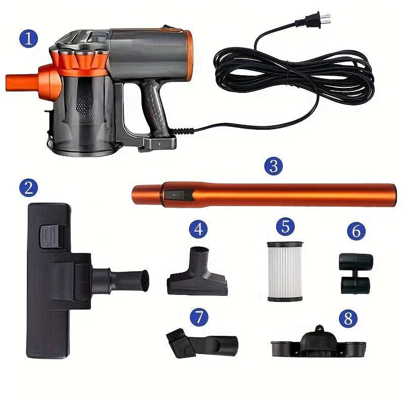 600W 110V 18Kpa Vacuum Cleaner Portable Household Low Noise Vacuum Cleaner Handheld Vacuum Cleaner Aspirating Vacuum Cleaner, Suitable for Pet Hair, Hard Floors, And Carpets, Four in One Lightweight Handheld Rod Vacuum Cleaner