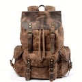 Casual Versatile Canvas Backpack Travel Business Commuting Men'S Backpack Large Capacity Drawstring Laptop Bag