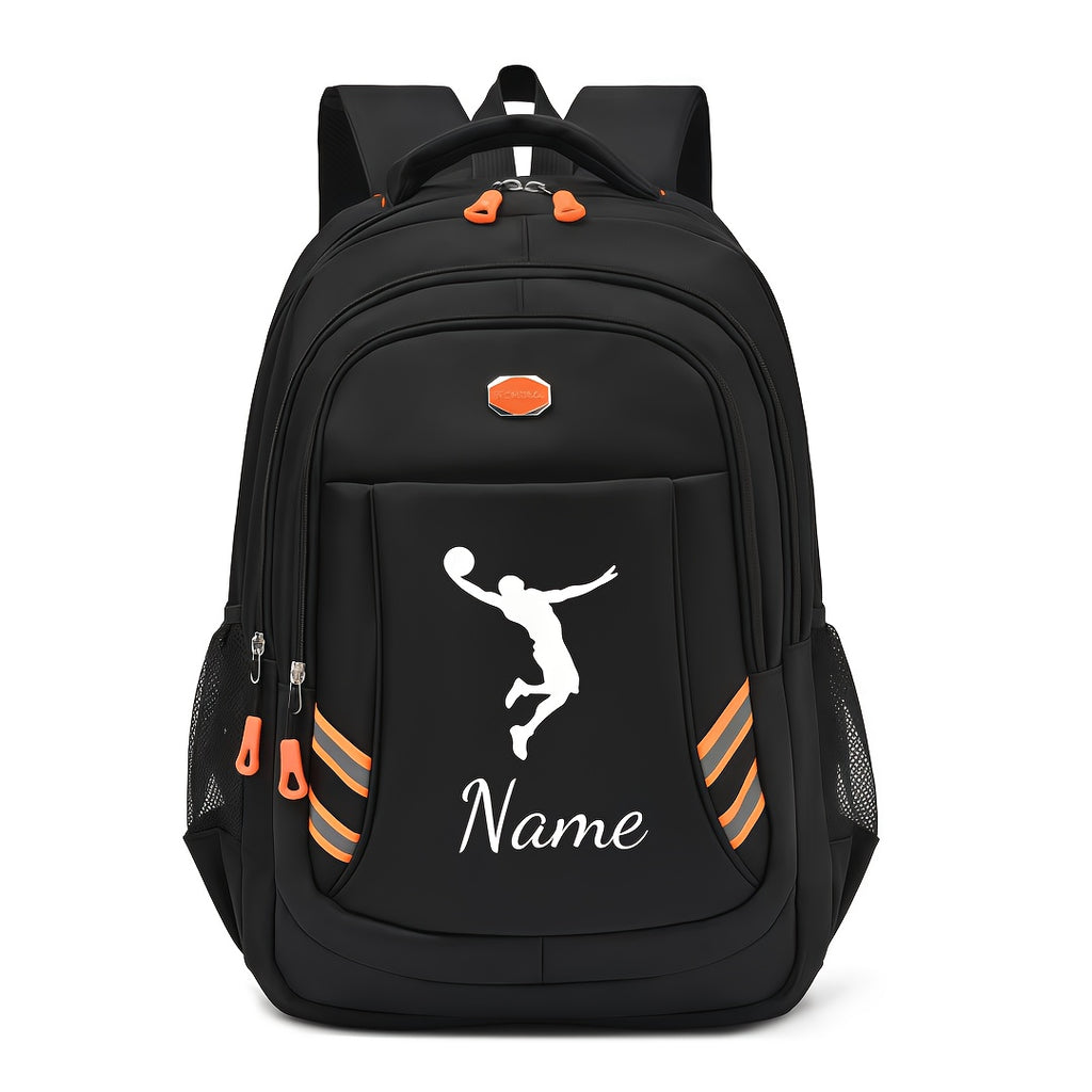 Silhouette of a Football Player Scoring a Goal, Large Capacity Student Backpack with Reflective Strips, Adjustable Shoulder Straps, Multifunctional, Suitable for Travel And School Trips, Ideal for Teenagers
