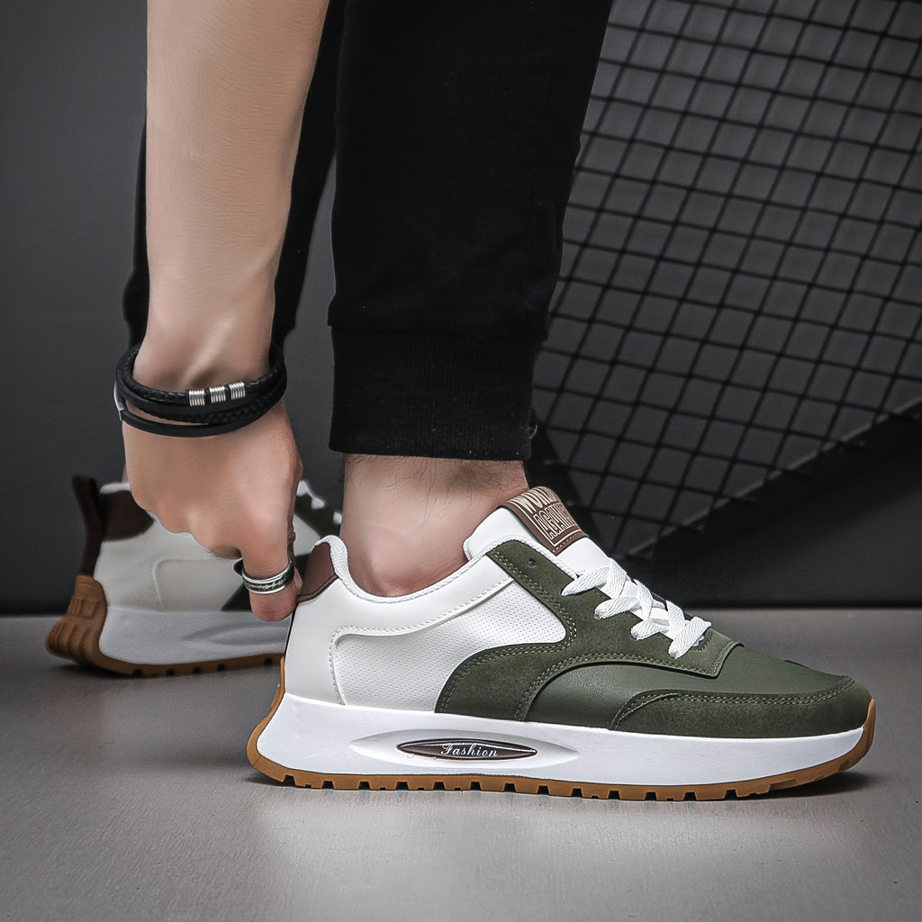 [Sneakers] Men'S Running Shoes - Breathable, Non-Slip Casual Skateboard Shoes, Lace-Up Design, Comfortable And Durable