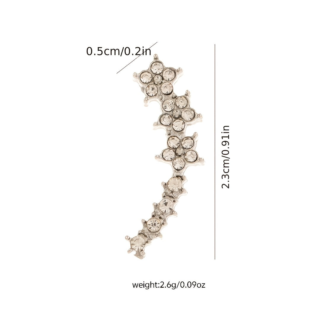 1 Pair Easy Korean Style Rhinestone Starry Sky Premium Design Light Luxury Long Versatile Women'S Stud Earrings