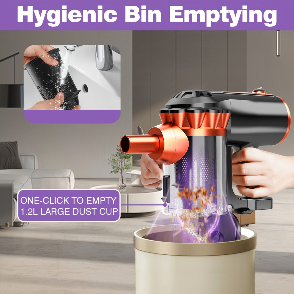 600W 110V 18Kpa Vacuum Cleaner Portable Household Low Noise Vacuum Cleaner Handheld Vacuum Cleaner Aspirating Vacuum Cleaner, Suitable for Pet Hair, Hard Floors, And Carpets, Four in One Lightweight Handheld Rod Vacuum Cleaner