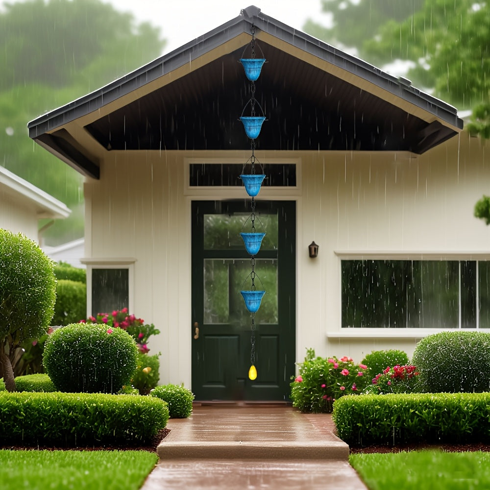 New Thickened Outdoor Metal Rain Chain, Rain Chain Replaces Drain Trough, Decorative Eaves Drain Downpipe, Suitable for Outdoor Drainage Ditches, Courtyards And Villa Decoration