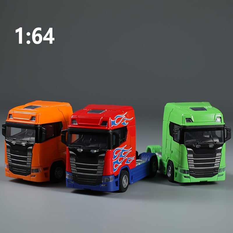 1:64 Scale Realistic Moving Car Model - Manual Push-Action Sliding Toy Car with Moving Head Simulation, Alloy Boy's Birthday Gift Suitable for Role-Play & Collectors (////)