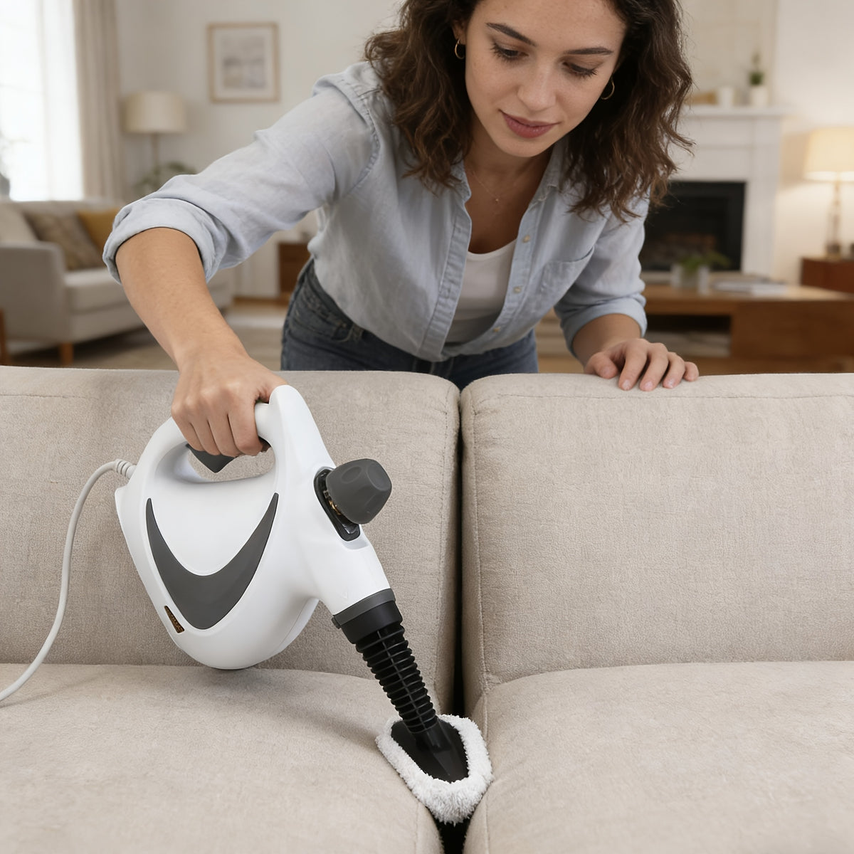 [Portable Multi-Purpose] Steam Cleaner - Multi-Functional Household Handheld Steam Cleaner 1050W With 12 Accessories - Suitable For Kitchen, Tiles, Windows, Cars, Carpets - No Chemical Substances - Portable Multi-Purpose Steam Cleaner (US Standard)