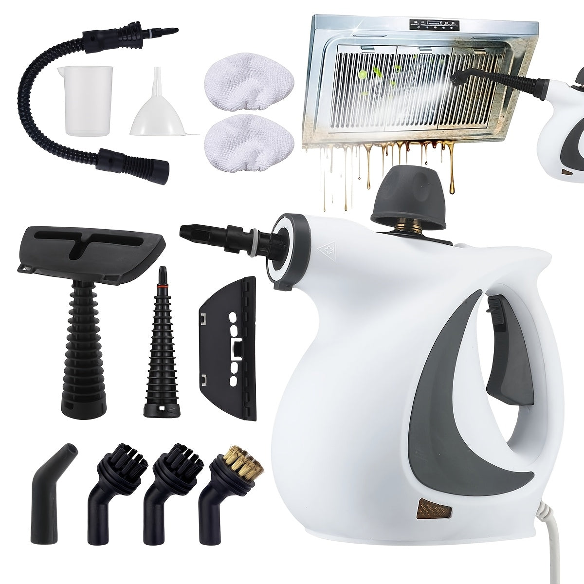 [Portable Multi-Purpose] Steam Cleaner - Multi-Functional Household Handheld Steam Cleaner 1050W With 12 Accessories - Suitable For Kitchen, Tiles, Windows, Cars, Carpets - No Chemical Substances - Portable Multi-Purpose Steam Cleaner (US Standard)