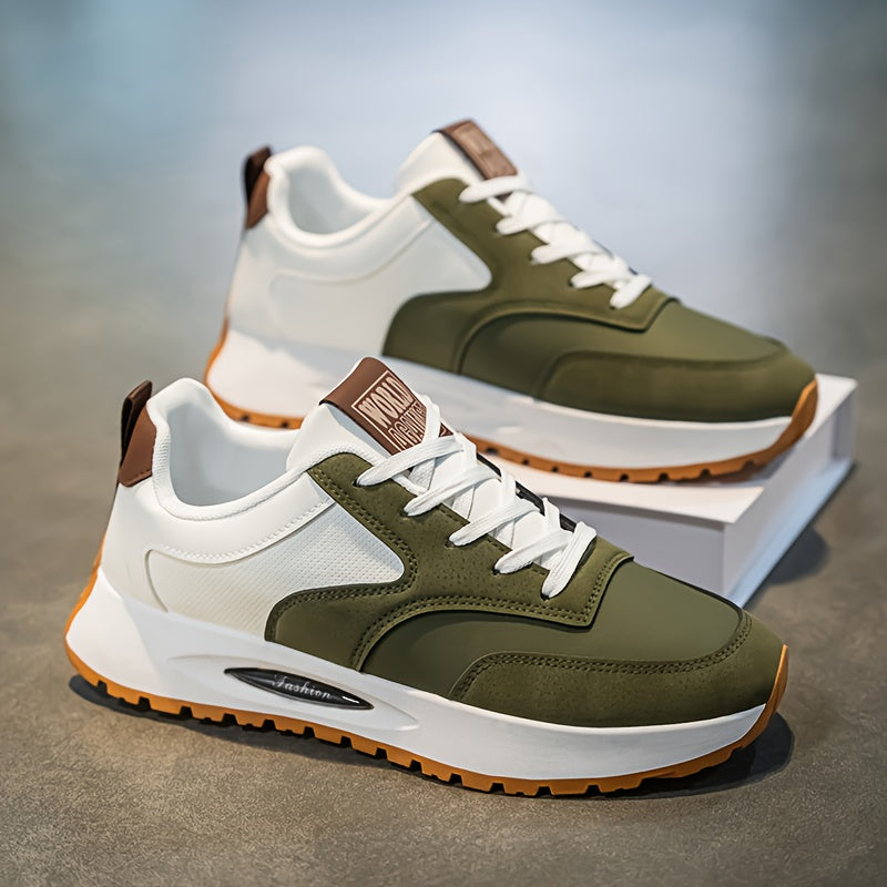 [Sneakers] Men'S Running Shoes - Breathable, Non-Slip Casual Skateboard Shoes, Lace-Up Design, Comfortable And Durable