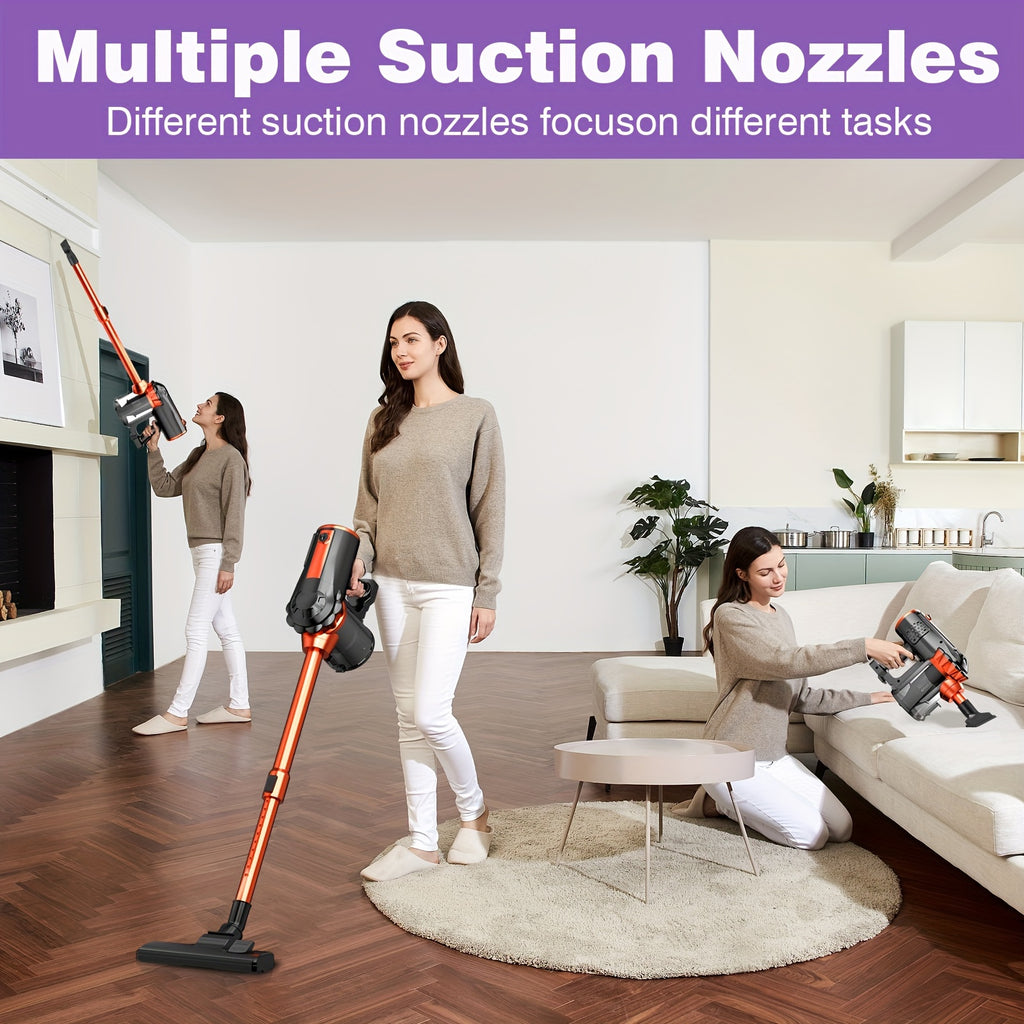 600W 110V 18Kpa Vacuum Cleaner Portable Household Low Noise Vacuum Cleaner Handheld Vacuum Cleaner Aspirating Vacuum Cleaner, Suitable for Pet Hair, Hard Floors, And Carpets, Four in One Lightweight Handheld Rod Vacuum Cleaner