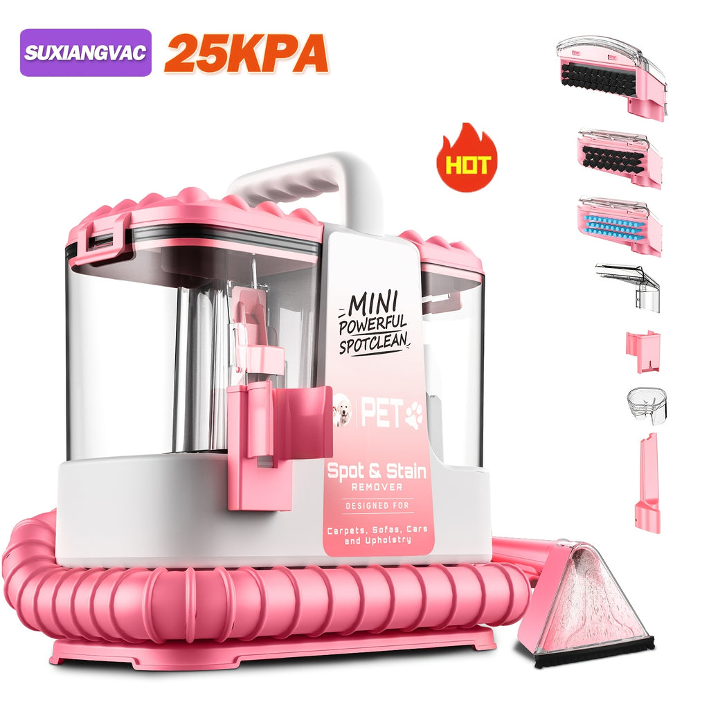 Portable Carpet Spot Cleaner And Pet Stain Remover, 25Kpa Powerful Suction with Versatile Tools for Upholstery, Couches, Car And Auto Detailer