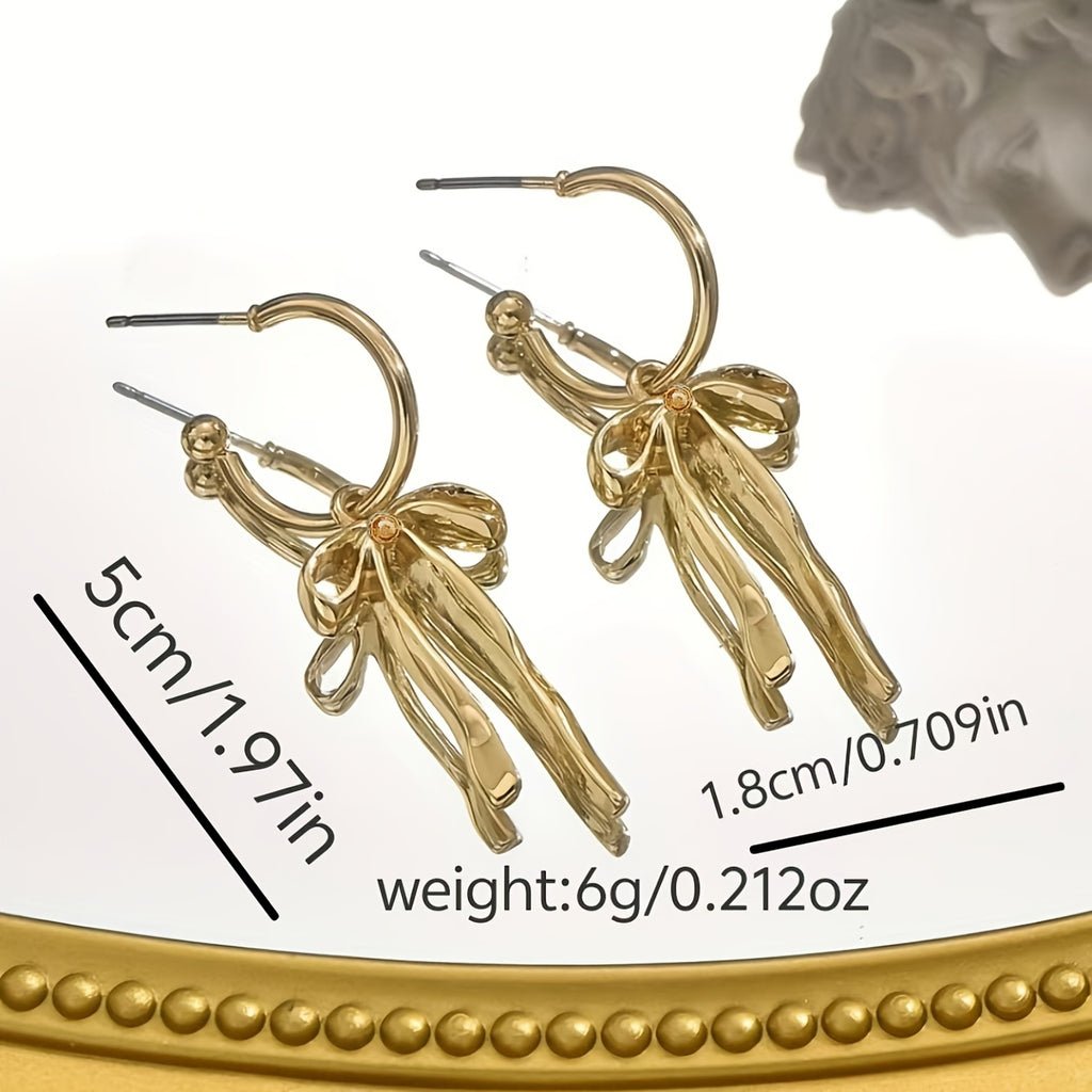 A Pair/three Pairs/set of Minimalist Metal Bow Valentine's Day Design Trendy Earrings