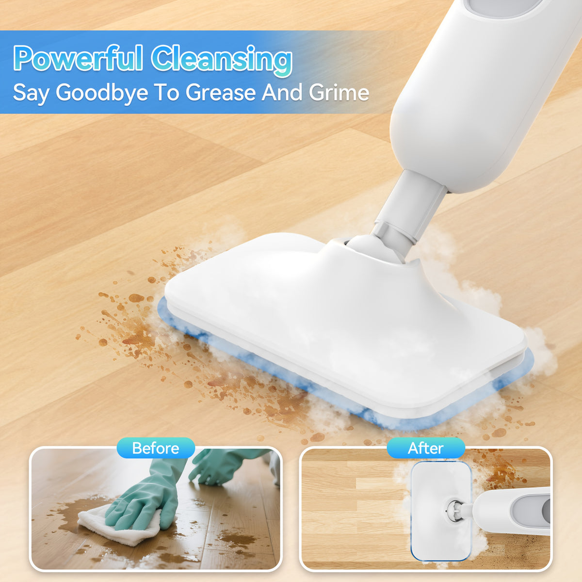 INSE 10-in-1 Multi-Function Steam Mop Cleaner, a Powerful Multi-purpose Steam Mop with 15-second Rapid Heating. The 100°C High-temperature Steam Can Kill 99.99% of Bacteria and Easily Dissolves Grease and Grime. Suitable for Various Cleaning
