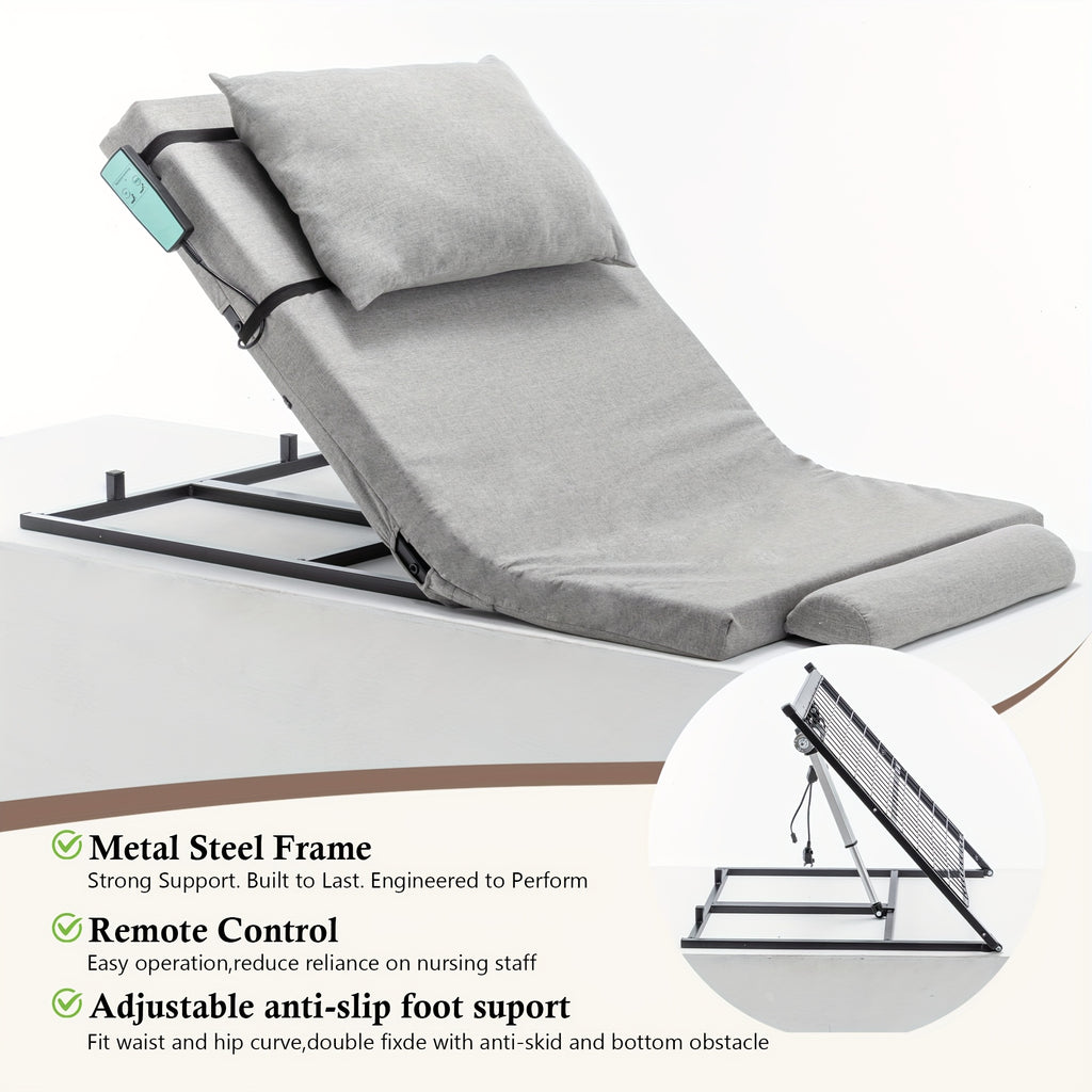 Adjustable Bed Backrest 4-68° Lift, 300 LBS Weight Capacity, Machine-washable Fabric, Suitable for Elderly, Pregnancy, Patients, Handicap Assistance - Fits Most Bed Frames