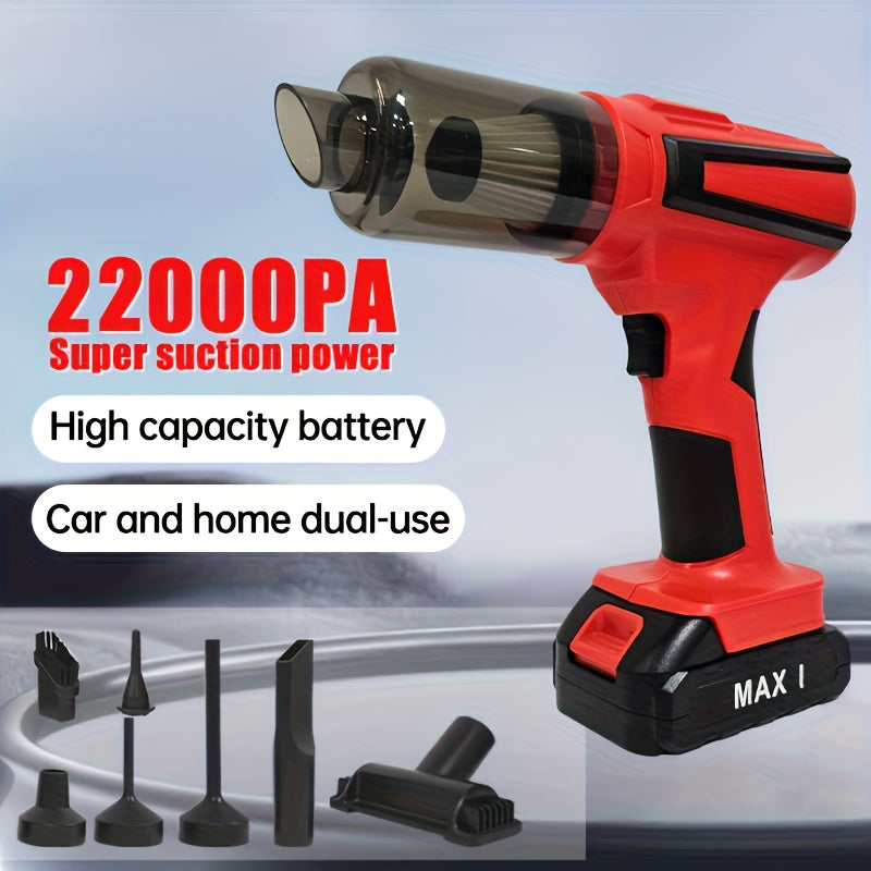 A High-power Cordless Handheld Vacuum/blower with 2 Modes (suction and Blowing), Featuring 22000PA Strong Suction. Equipped with a High-speed Brushless Motor for Superior Suction and Quick Dust Removal. It Can Also Inflate Balloons and Swimming