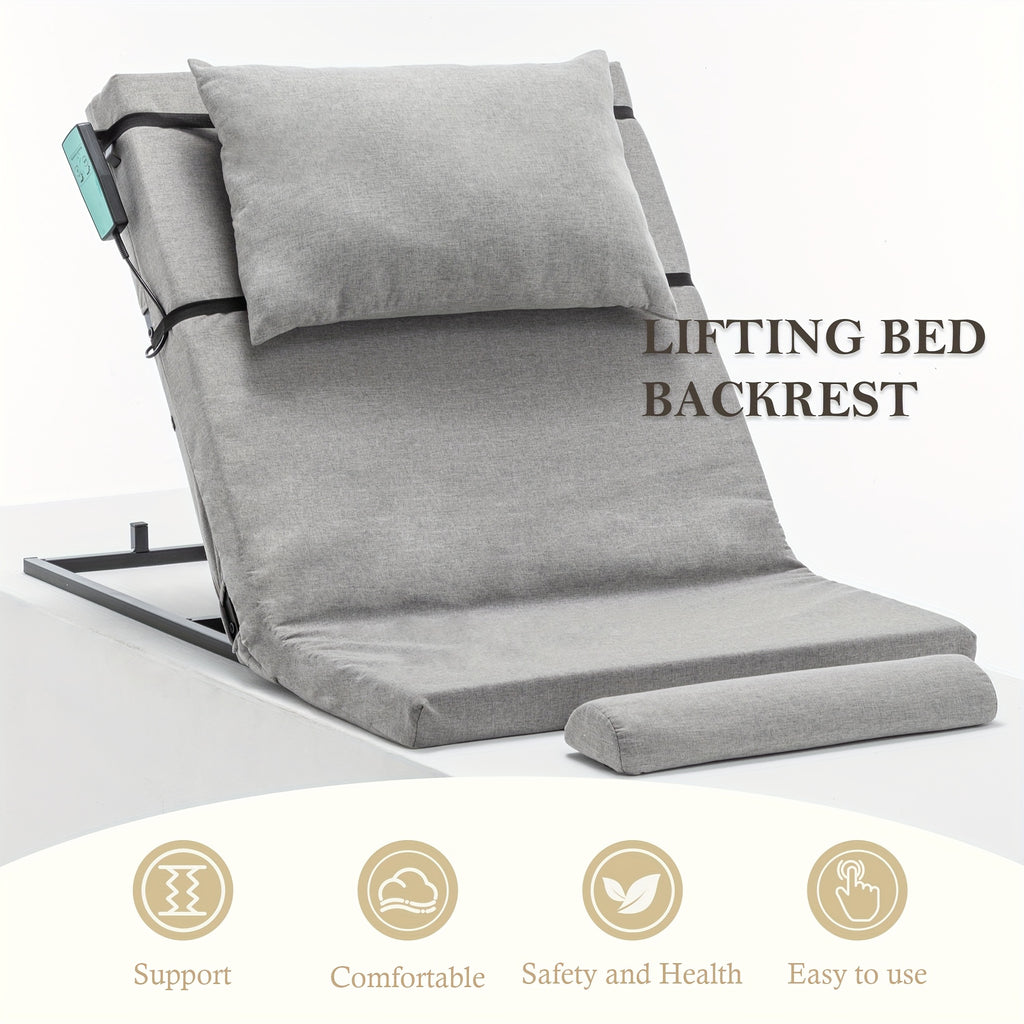 Adjustable Bed Backrest 4-68° Lift, 300 LBS Weight Capacity, Machine-washable Fabric, Suitable for Elderly, Pregnancy, Patients, Handicap Assistance - Fits Most Bed Frames
