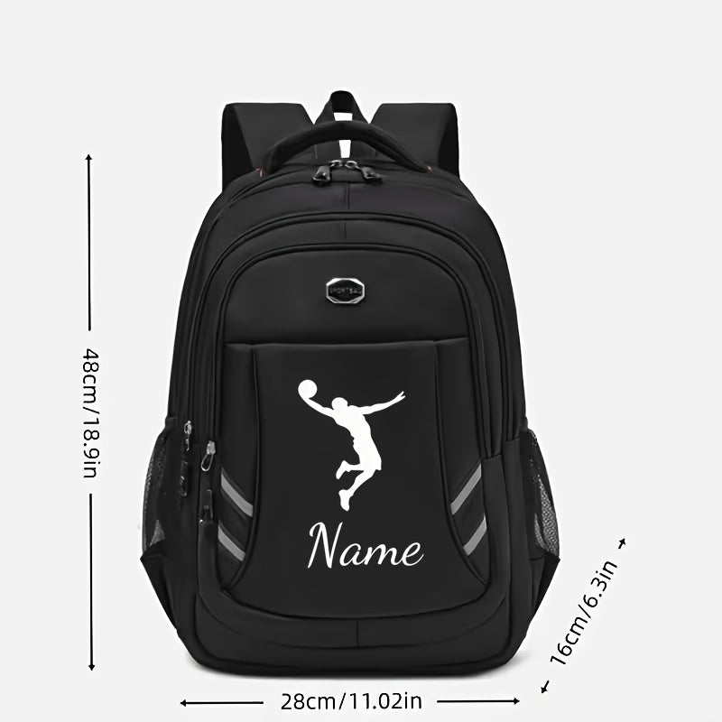 Silhouette of a Football Player Scoring a Goal, Large Capacity Student Backpack with Reflective Strips, Adjustable Shoulder Straps, Multifunctional, Suitable for Travel And School Trips, Ideal for Teenagers