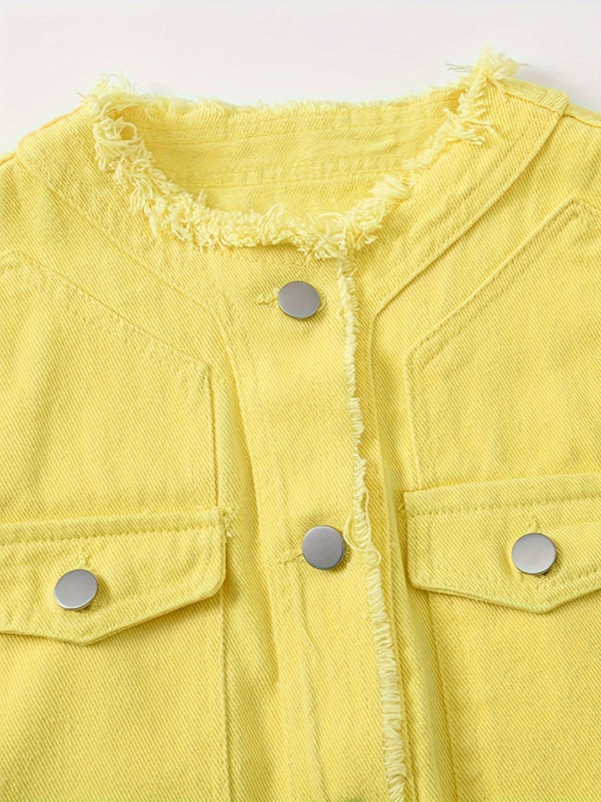 Women's Candy Color Sleeveless Denim Vest Button Jean Waistcoat Collarless Jacket Tassel Design Vest for Women