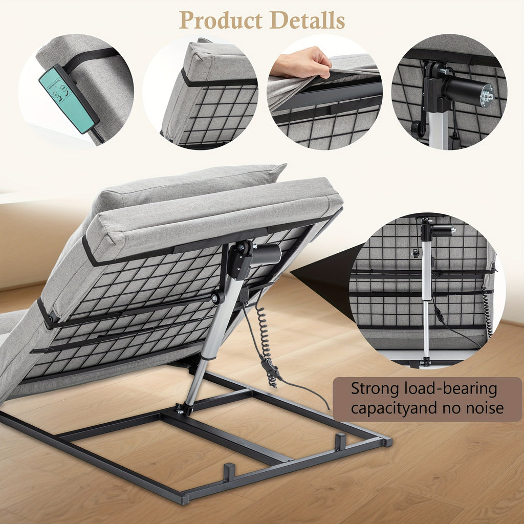 Adjustable Bed Backrest 4-68° Lift, 300 LBS Weight Capacity, Machine-washable Fabric, Suitable for Elderly, Pregnancy, Patients, Handicap Assistance - Fits Most Bed Frames