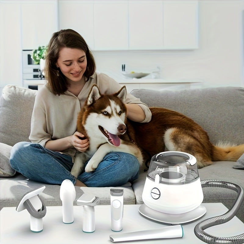 Pet Grooming Vacuum Cleaner, 17Kpa Powerful Suction | 5-In-1 Multifunctional Tool for Effortless Pet Hair Removal And Grooming