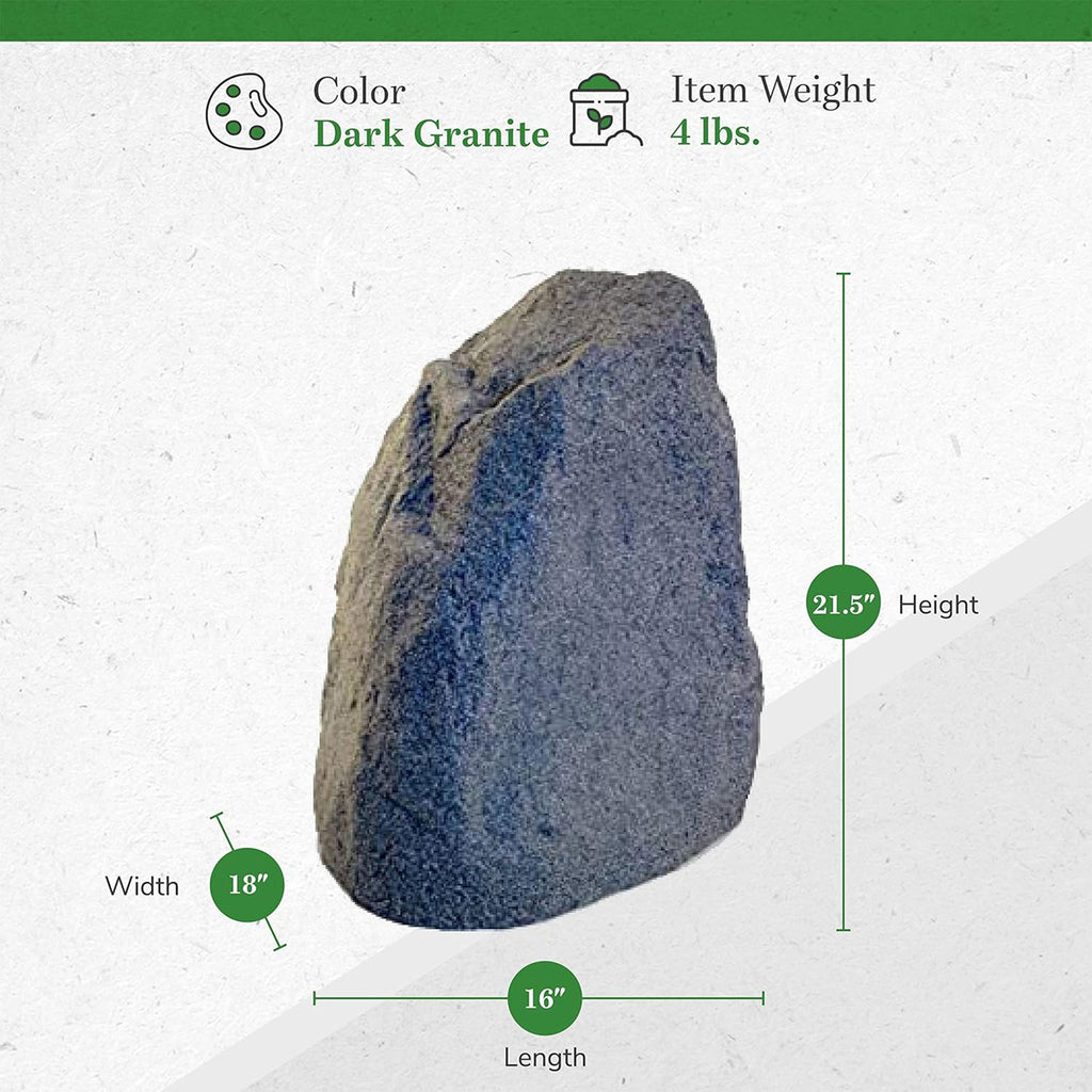 Algreen Receptacle Large Outdoor Rock Cover Decorative Lawn and Garden Landscape Accent to Hide Wires or Other Equipment, Warm Gray