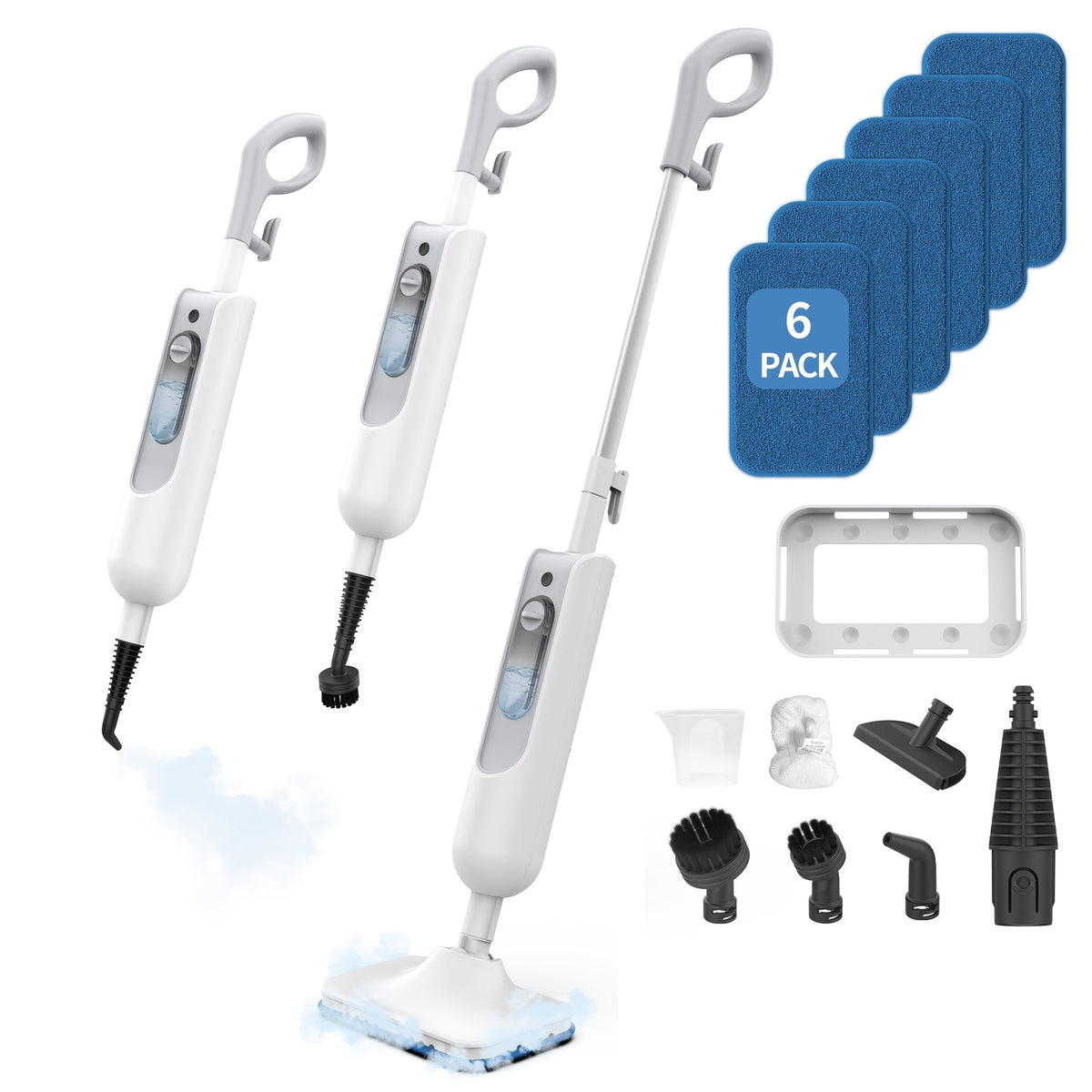 INSE 10-in-1 Multi-Function Steam Mop Cleaner, a Powerful Multi-purpose Steam Mop with 15-second Rapid Heating. The 100°C High-temperature Steam Can Kill 99.99% of Bacteria and Easily Dissolves Grease and Grime. Suitable for Various Cleaning