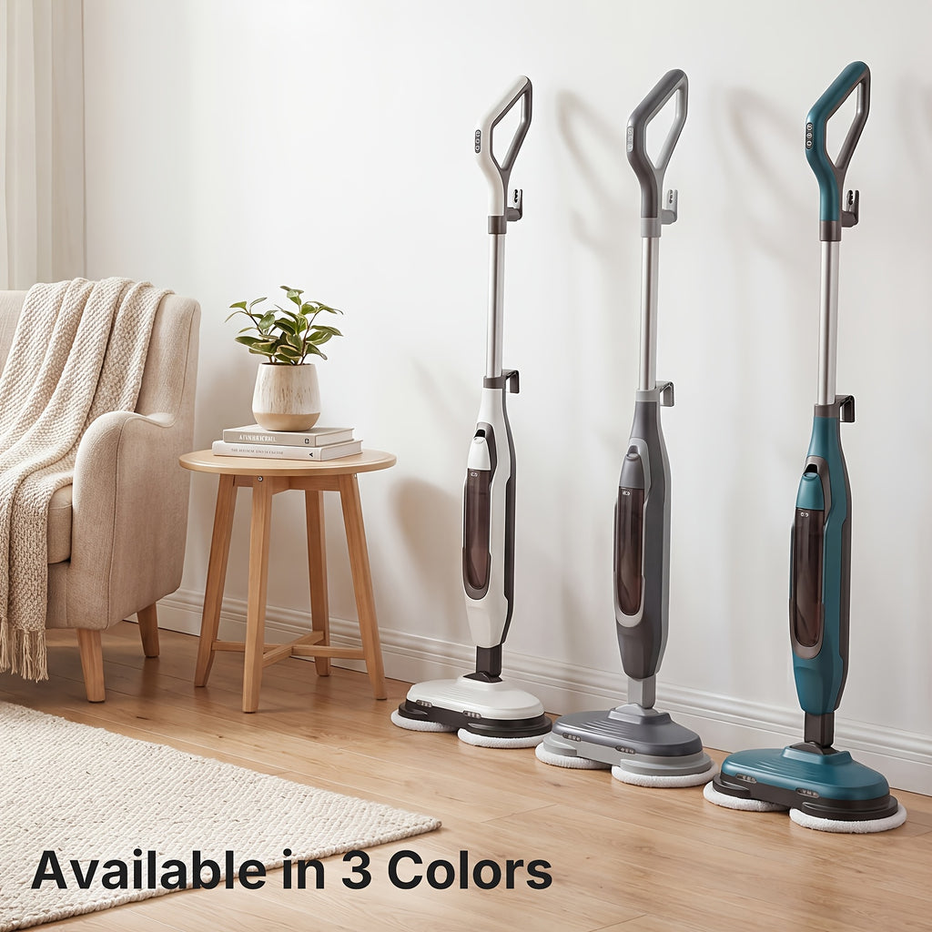 team Mop for Floor Cleaning, Dual Spin Rotating Pads Electric Floor Steamer with 2 LED Lights & 4 Modes, Heavy Duty Smart Steam Cleaner with 16.4FT Cord for Hardwood, Tile, Laminate, Grout