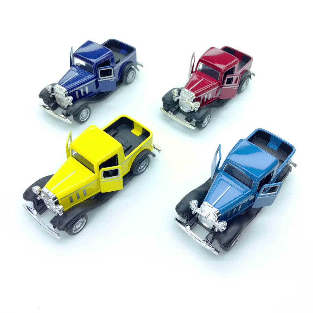 Toy Pickup Truck, Die-Cast Model Car from The Global Street Freak Series, Realistic Zinc Alloy Die-Cast Toy Vehicle, Alloy Metal Craft, with Opening Doors, Manual Pull-Back Operation, Metal Car Christmas Decoration, Unique Vintage