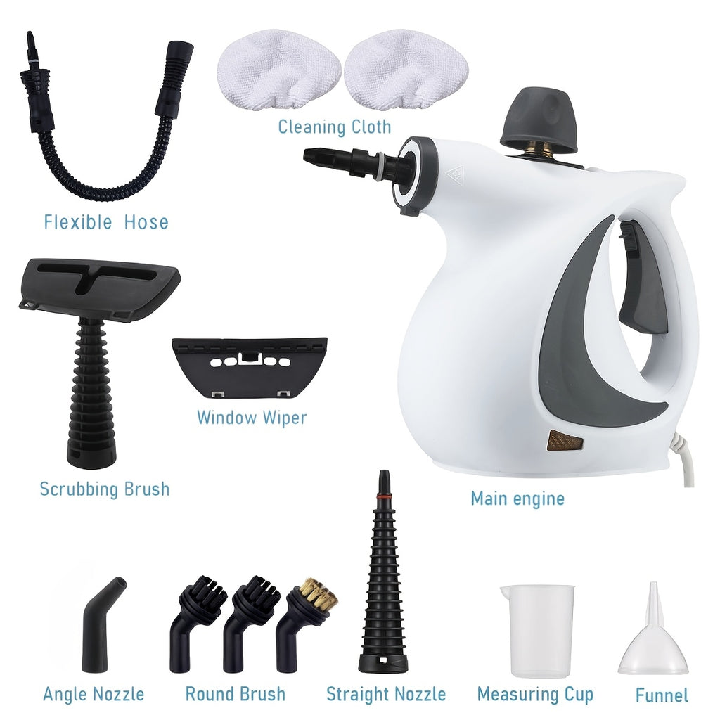 [Portable Multi-Purpose] Steam Cleaner - Multi-Functional Household Handheld Steam Cleaner 1050W With 12 Accessories - Suitable For Kitchen, Tiles, Windows, Cars, Carpets - No Chemical Substances - Portable Multi-Purpose Steam Cleaner (US Standard)