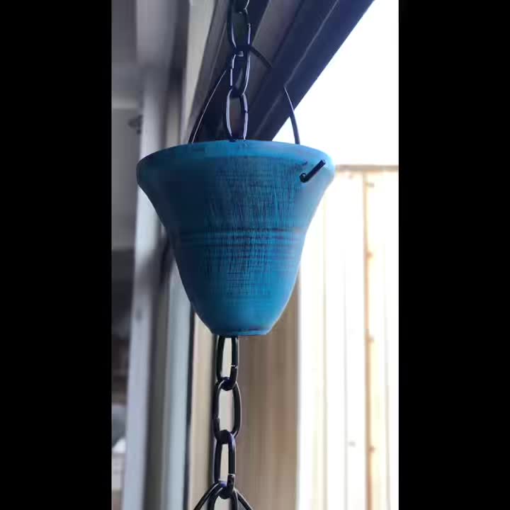 New Thickened Outdoor Metal Rain Chain, Rain Chain Replaces Drain Trough, Decorative Eaves Drain Downpipe, Suitable for Outdoor Drainage Ditches, Courtyards And Villa Decoration