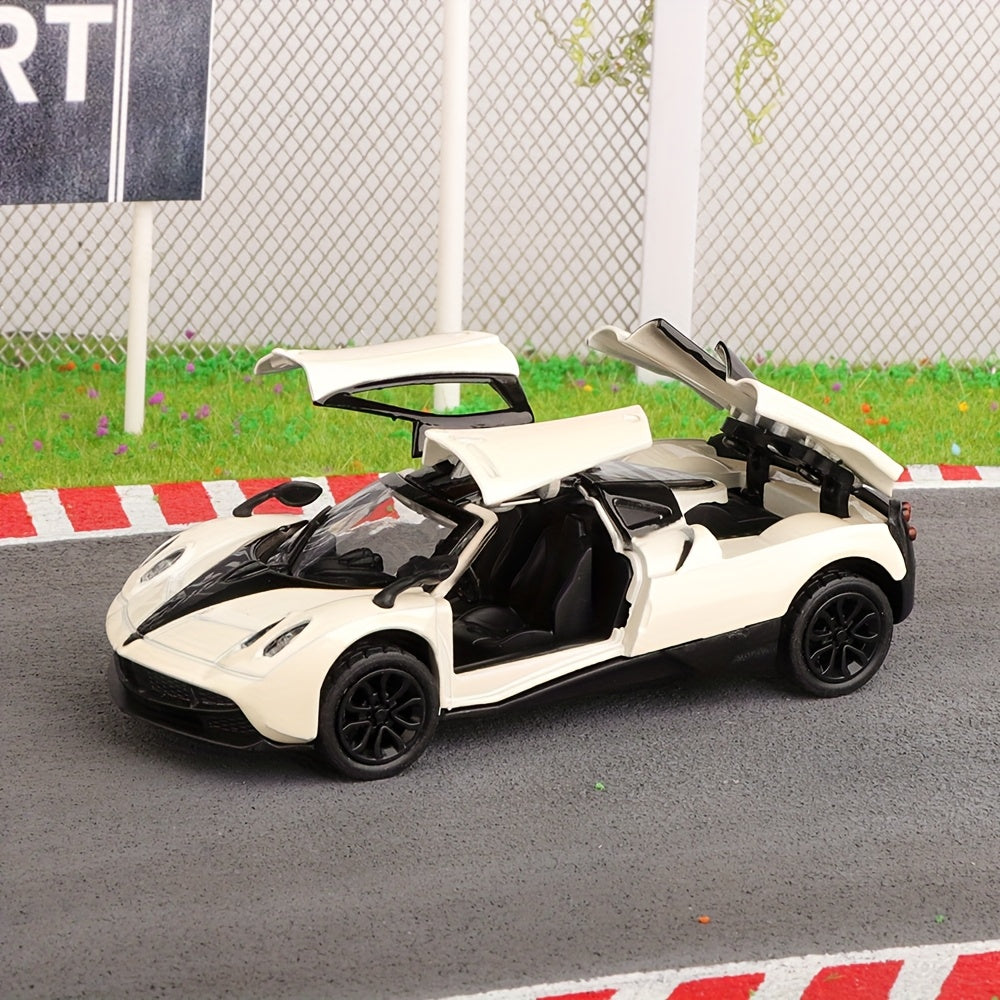 Simulation 1:43 alloy gull wing door sports car three door car model rebound toy car ornament car model toy birthday gift