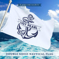 [Customization] Custom Boat Name Flag: Personalized Nautical Decor with Anchor, Multi-Size Available, with Eyelets, No Electricity Needed for Hanging
