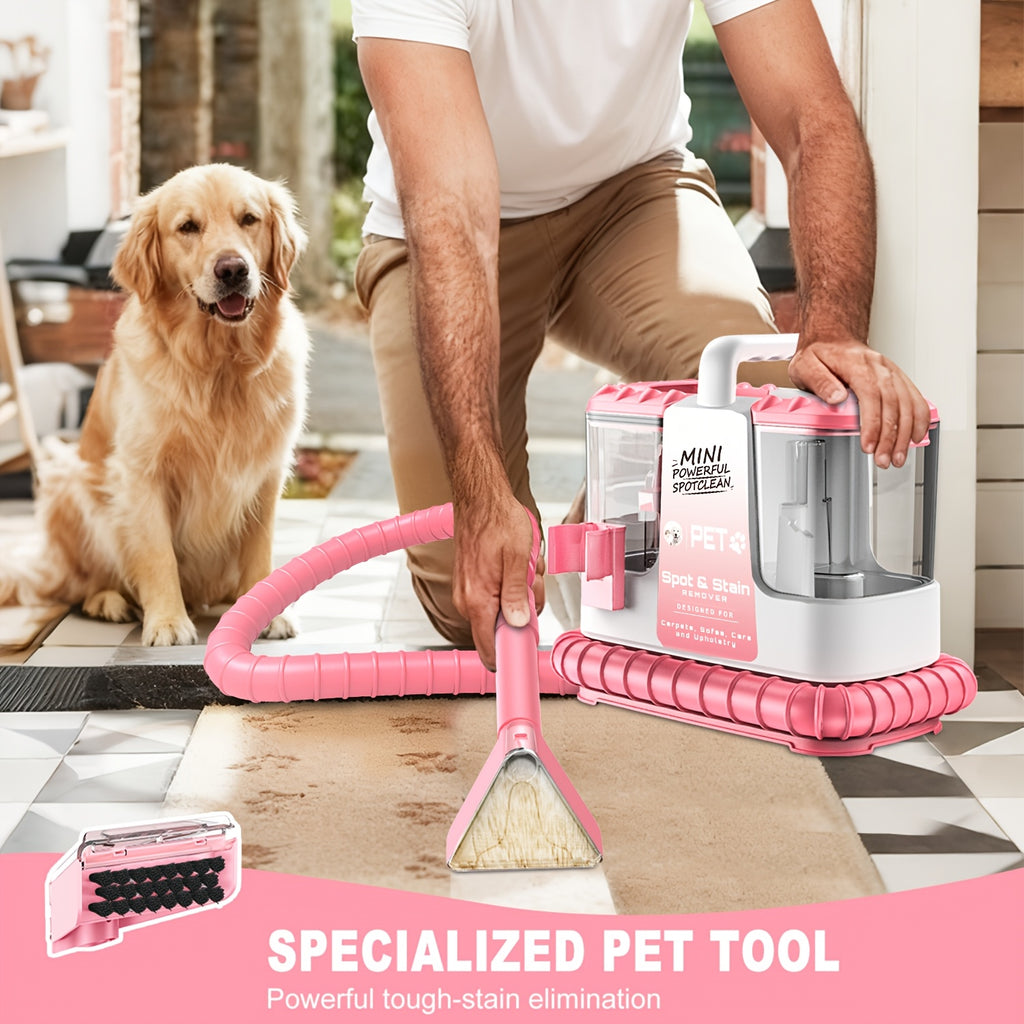 Portable Carpet Spot Cleaner And Pet Stain Remover, 25Kpa Powerful Suction with Versatile Tools for Upholstery, Couches, Car And Auto Detailer